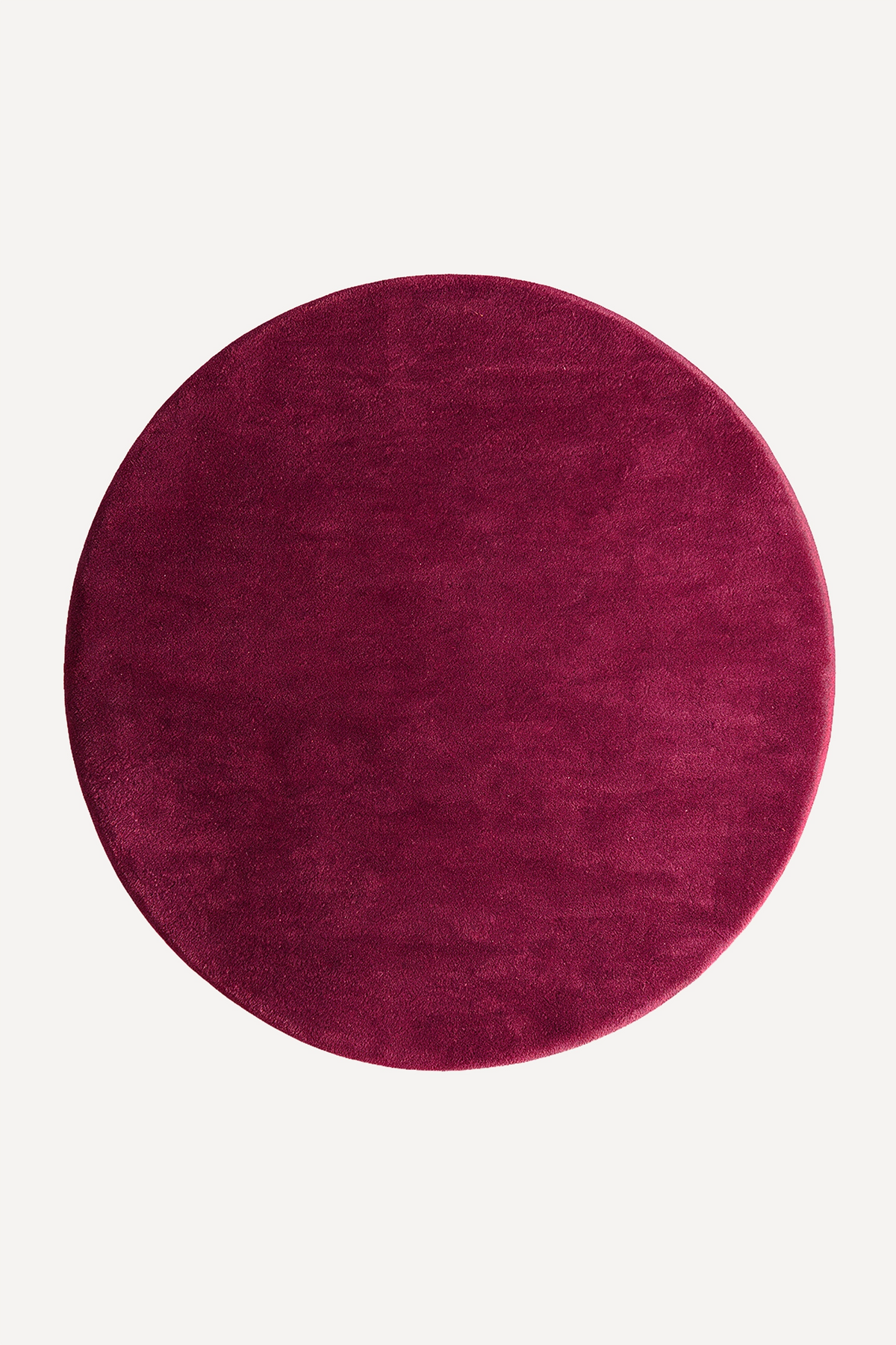 Solid Color Round Hand-Tufted New Zealand Wool Rug