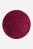Burgundy Round Hand-Tufted Wool Rug