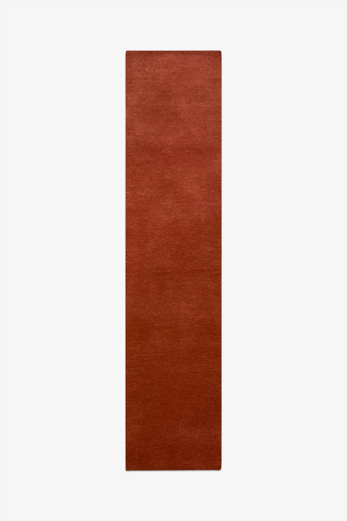 burnt orange runner rug in hand-tufted wool custom sizes