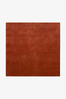 Burnt Orange Square Hand-Tufted Wool Rug
