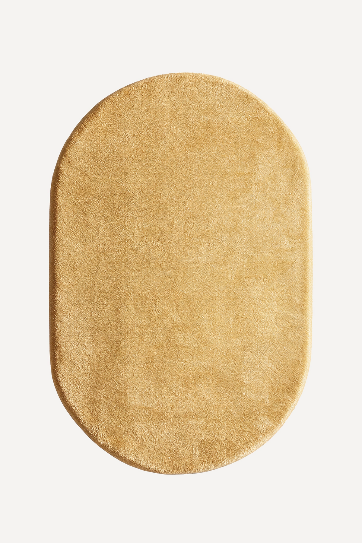 Butter Yellow Oval Hand-Tufted Wool Rug