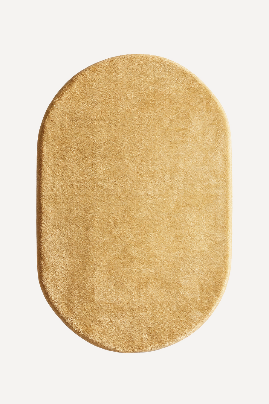 Butter Yellow Oval Hand-Tufted Wool Rug