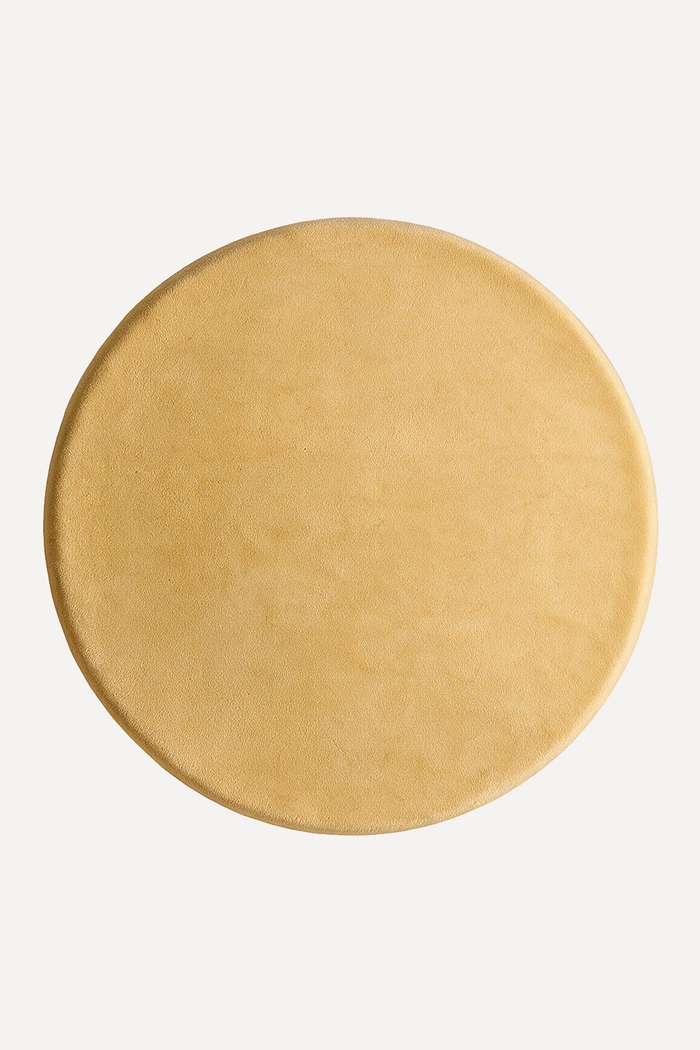 Butter Yellow Round Hand-Tufted Wool Rug