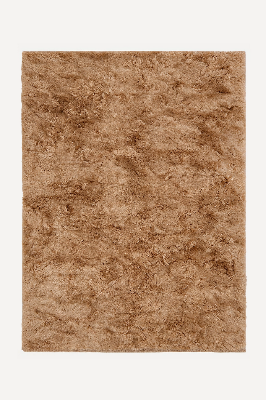 Camel Hand-Knotted Shag Wool Rug