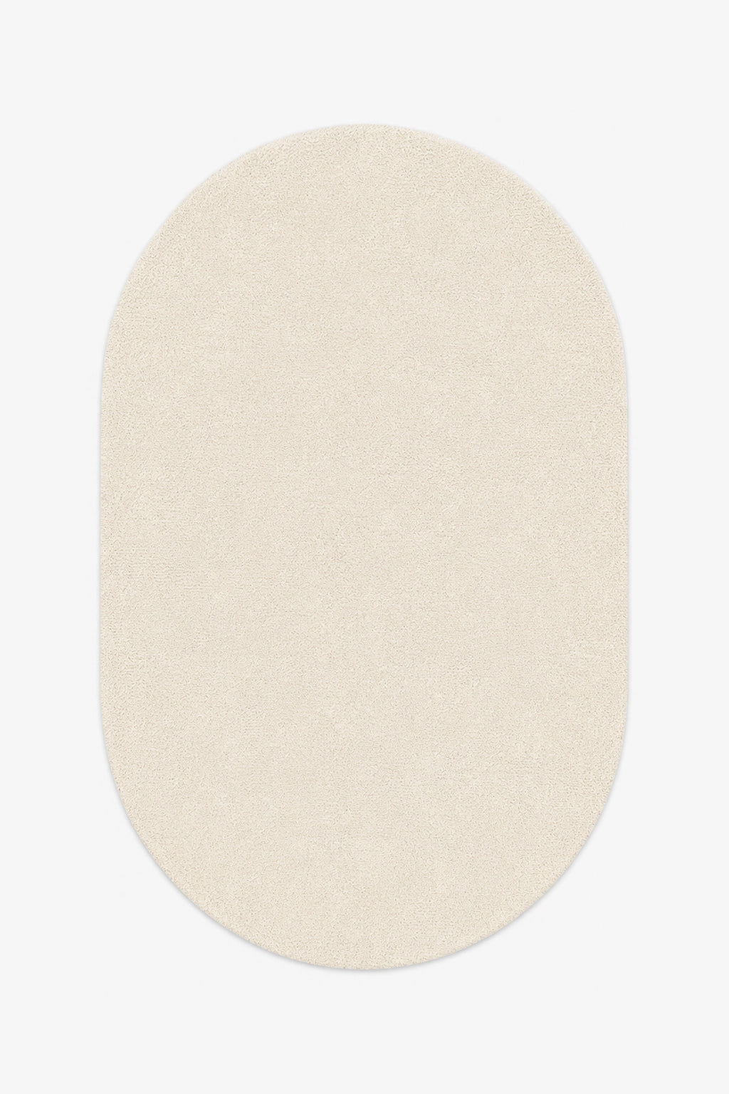 Cream Oval Hand-Tufted Wool Rug