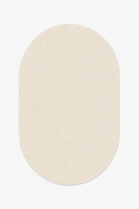 Cream Oval Hand-Tufted Wool Rug