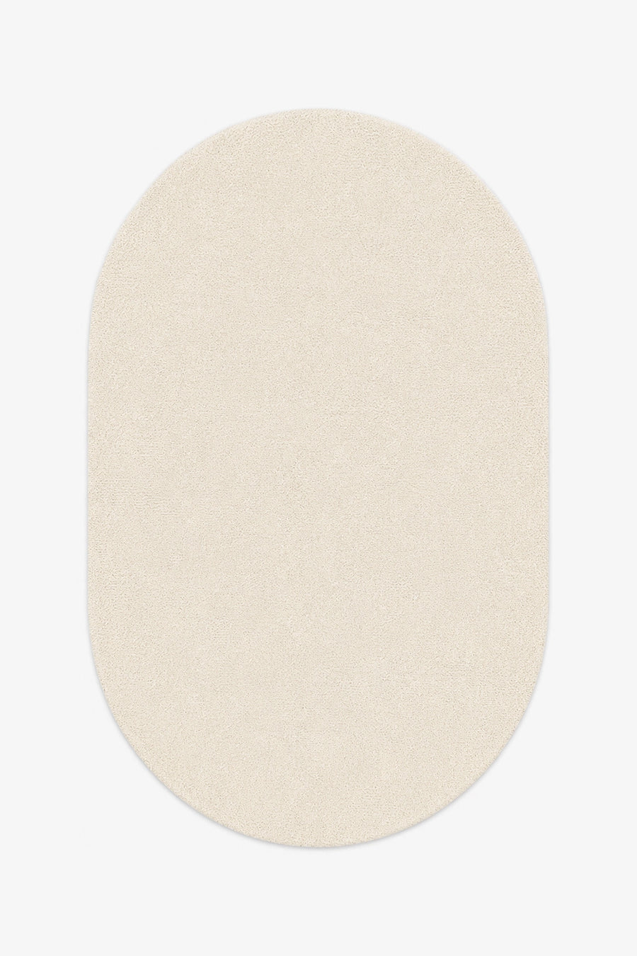 Cream Oval Hand-Tufted Wool Rug