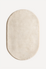 Cream Oval Hand-Tufted Wool Rug