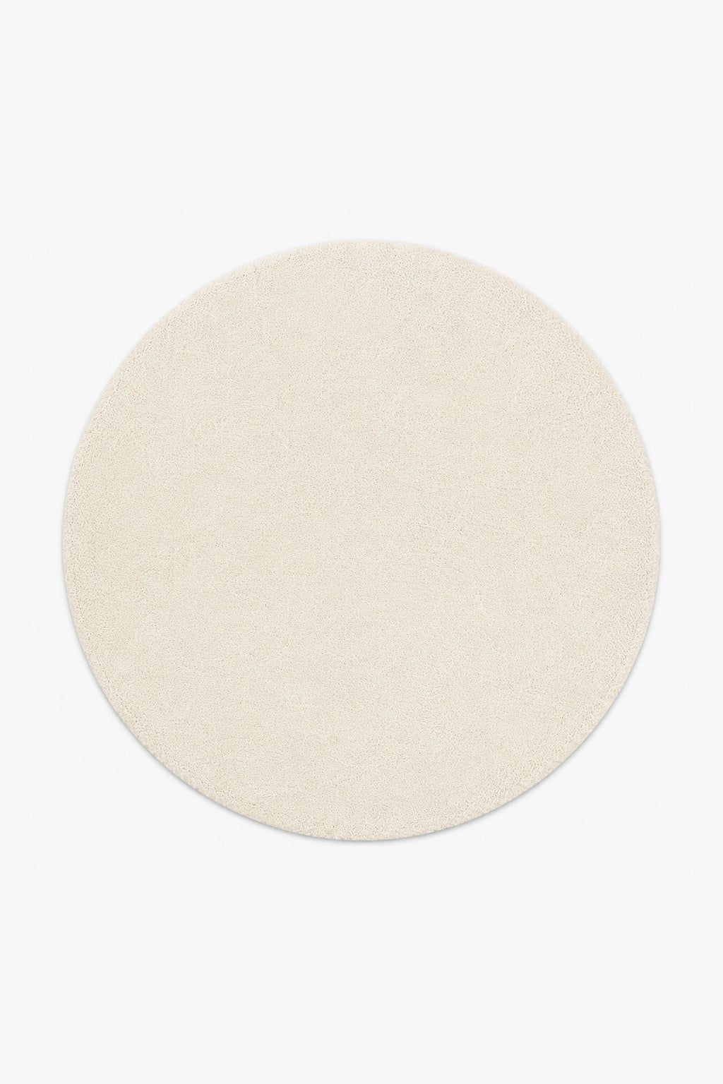 Cream Round Hand-Tufted Wool Rug