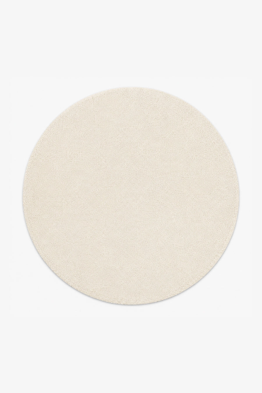 Cream Round Hand-Tufted Wool Rug