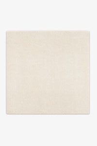 Cream Square Hand-Tufted Wool Rug