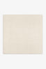 Cream Square Hand-Tufted Wool Rug
