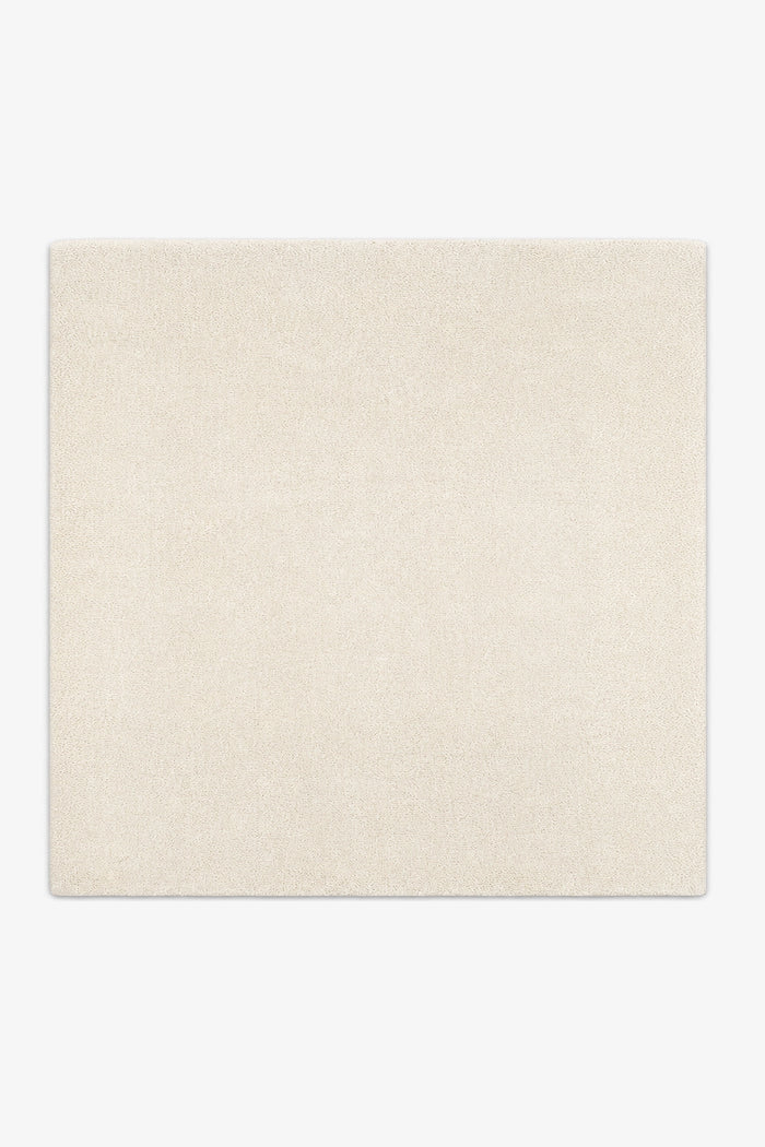 Cream Square Hand-Tufted Wool Rug