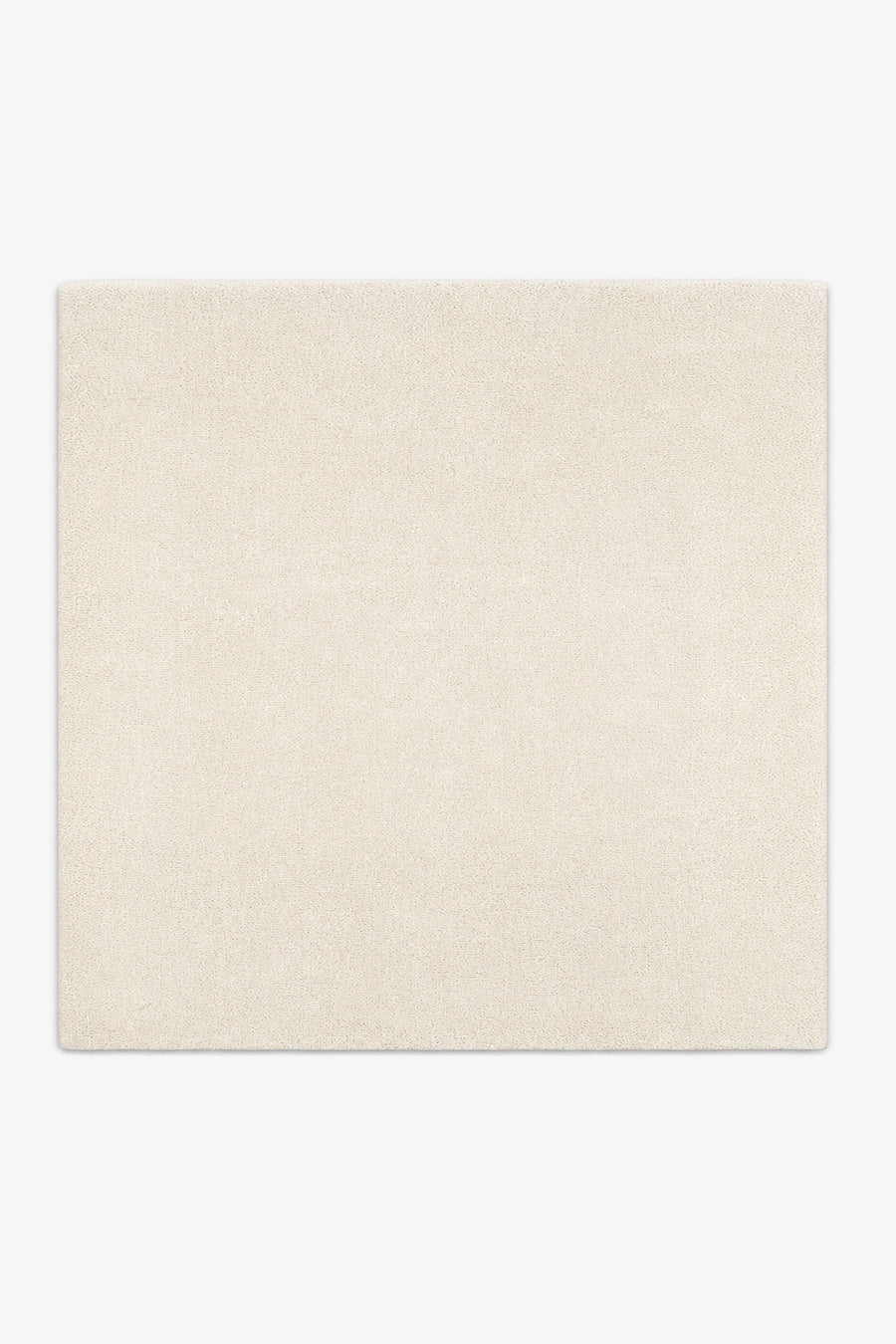 Cream Square Hand-Tufted Wool Rug