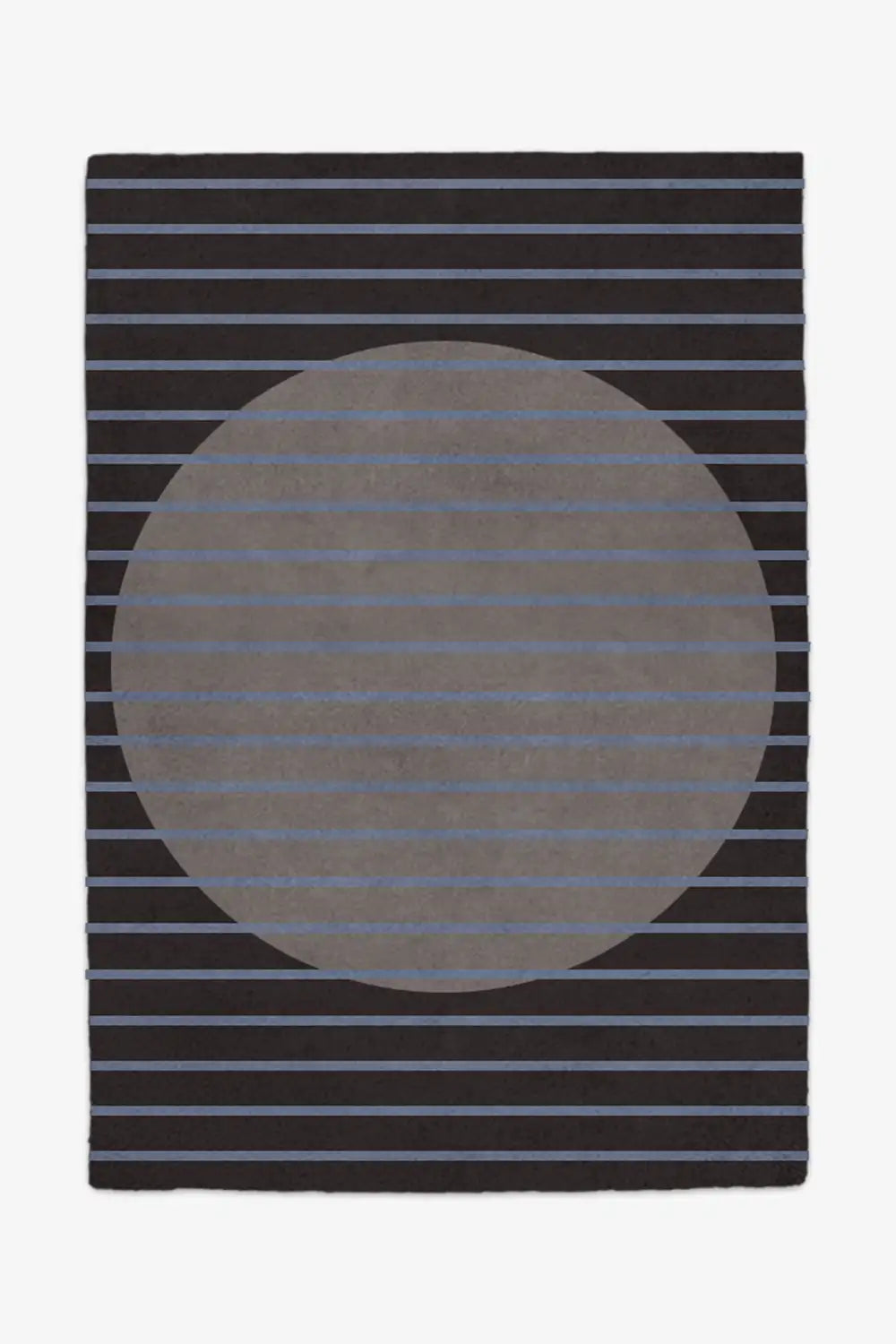 custom wool rug with black and gray modern striped design