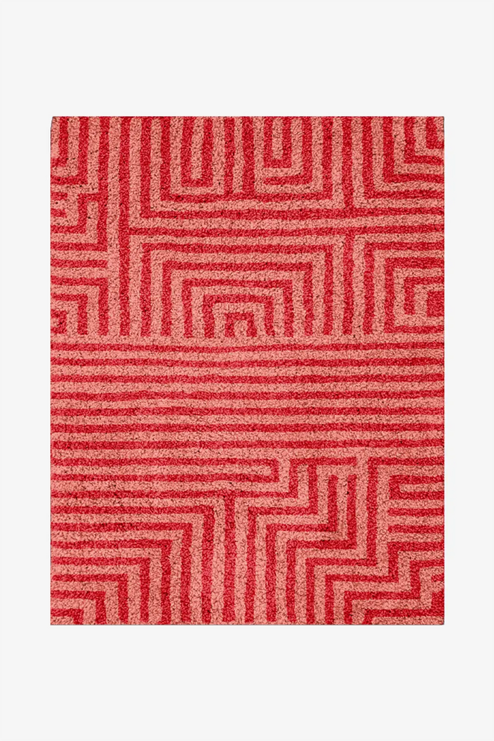 Customizable Maze Hand-Knotted Shag Wool Rug