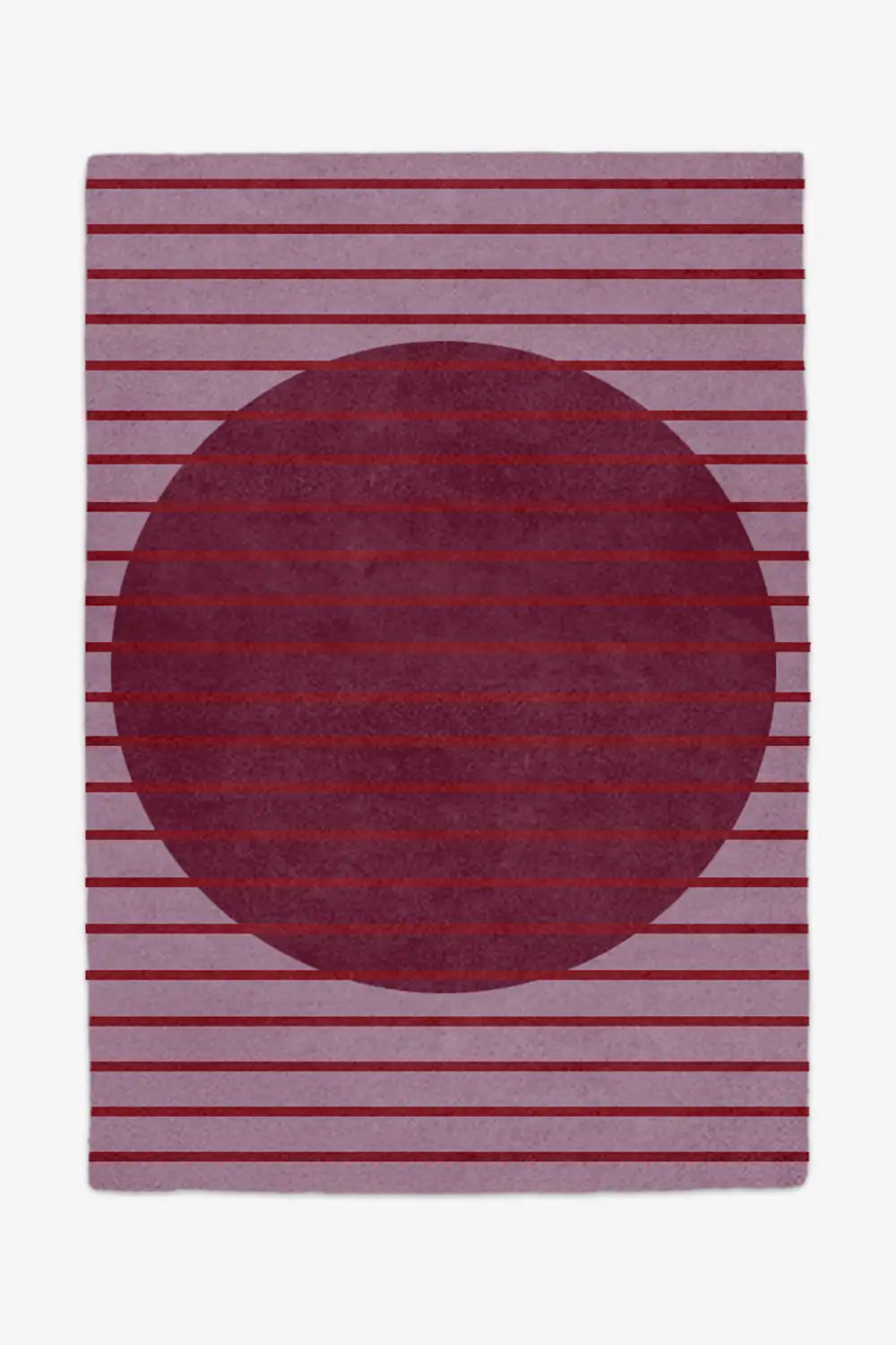 custom sized rug in moody mauve and plum wool