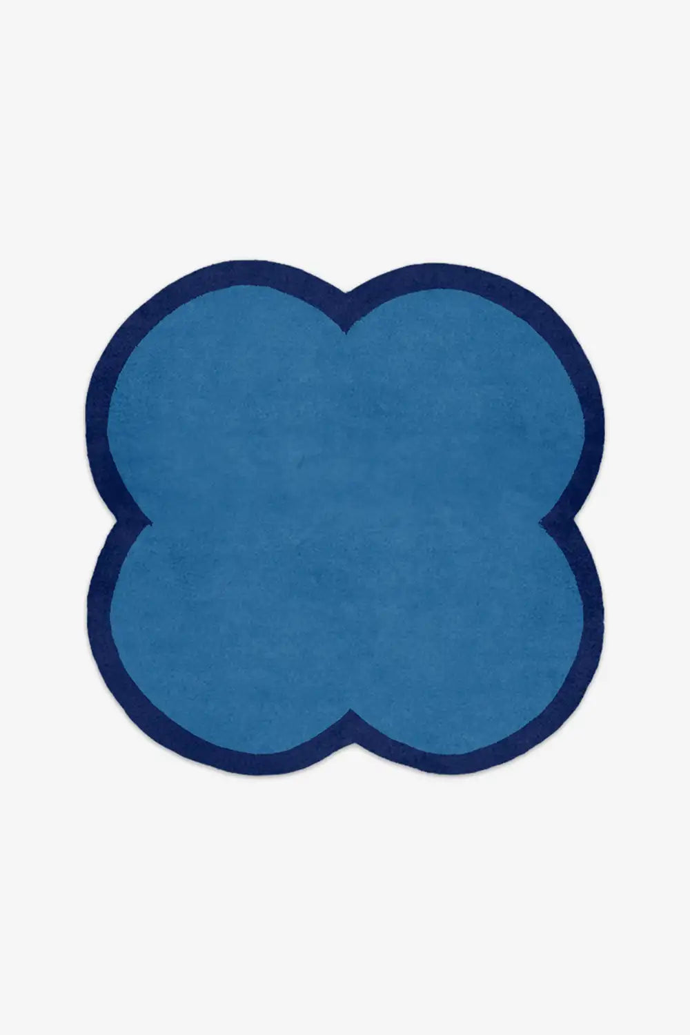 custom rugs bue four-leaf clover shape on a white background