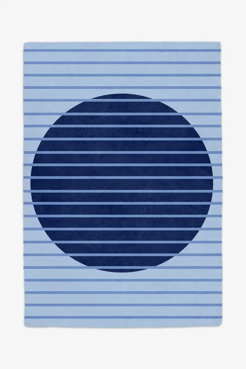 custom made modern blue area rug with geometric design