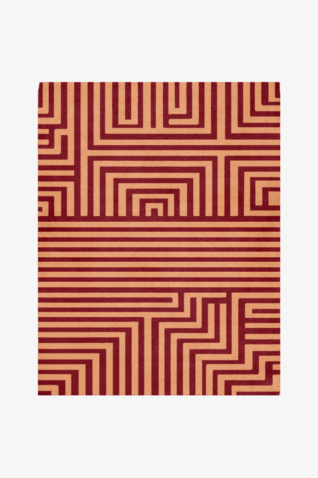 custom tufted wool rug with retro geometric pattern