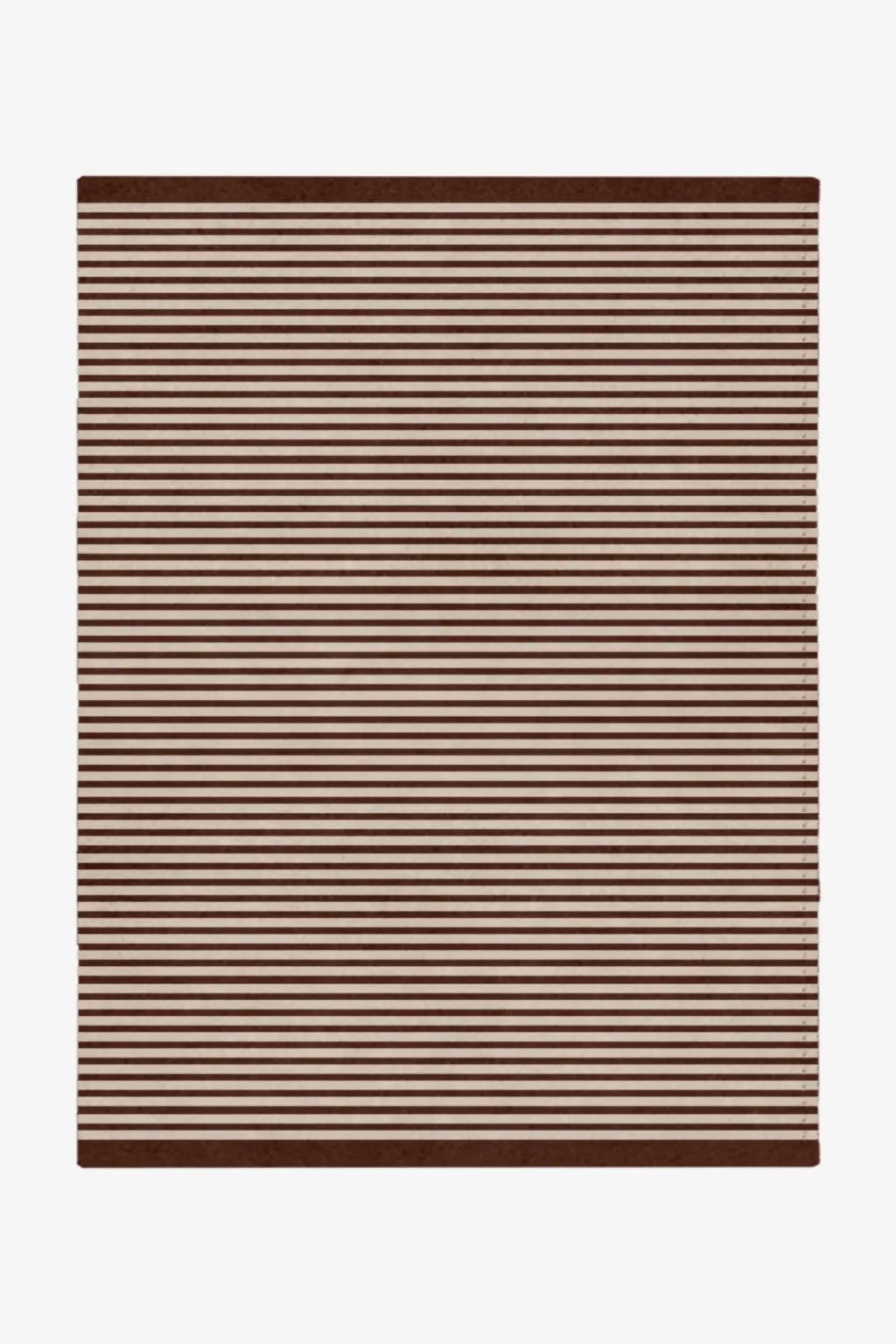 custom striped rug with brown and beige stripes on a white background
