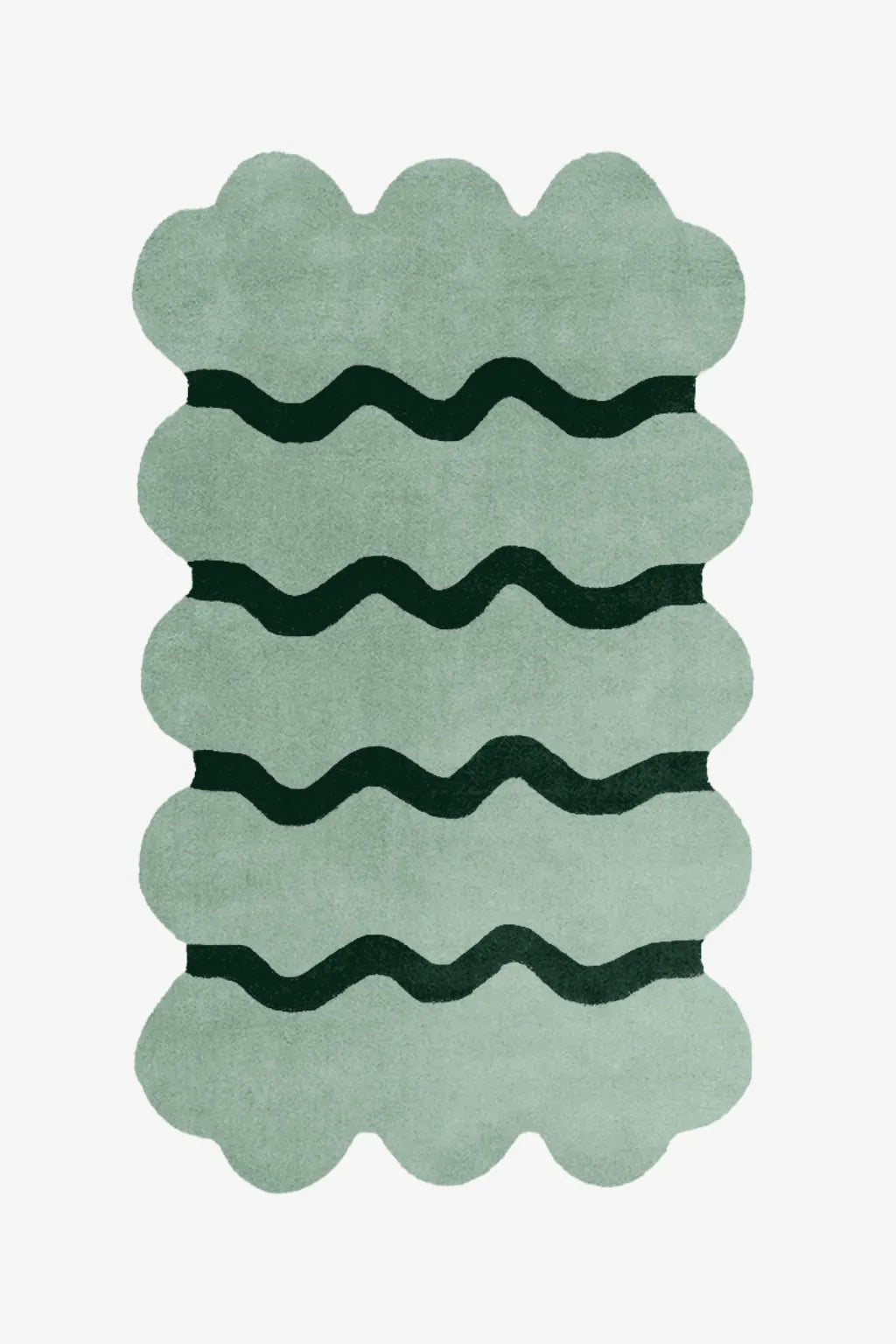 custom rug with wavy pattern on a white background