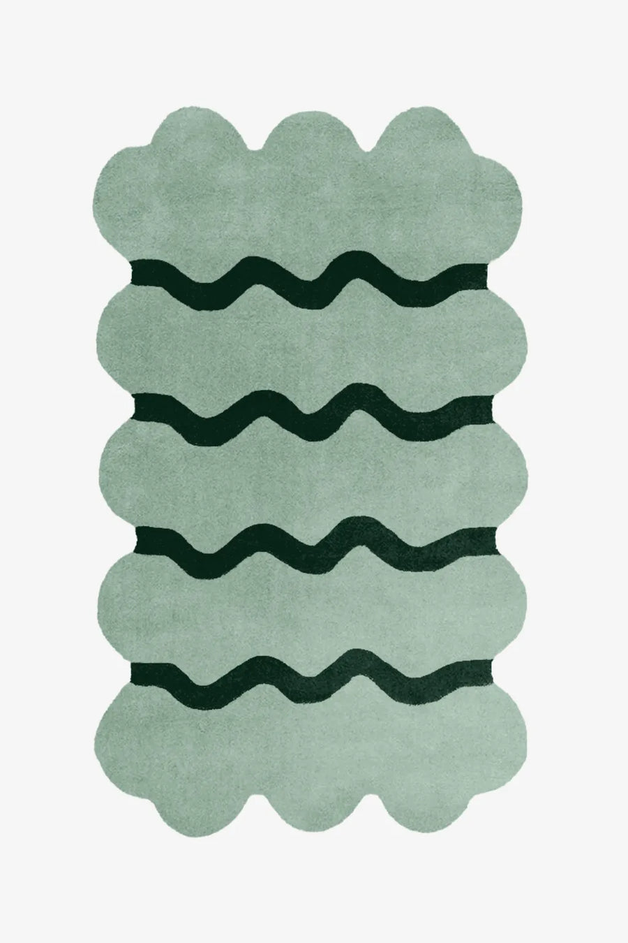 custom rug with wavy pattern on a white background