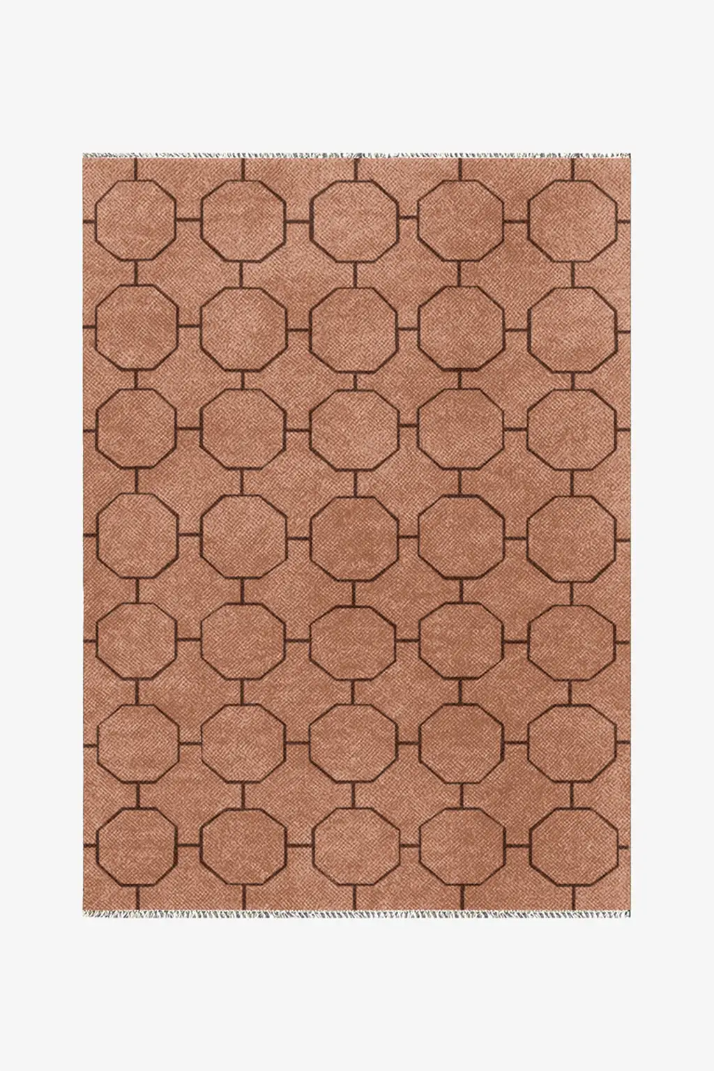 custom patterned rug with geometric design on a plain background