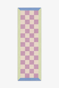 custom made checkered rug multicolor hand tufted from wool