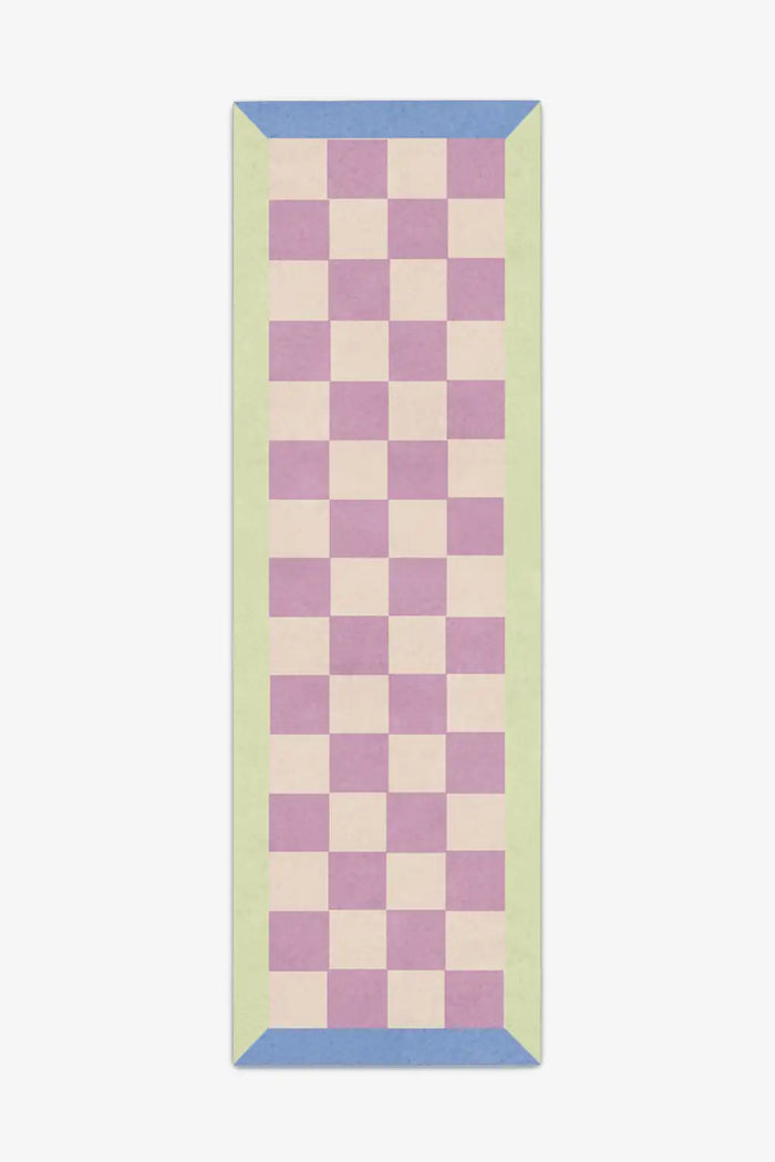 custom made checkered rug multicolor hand tufted from wool