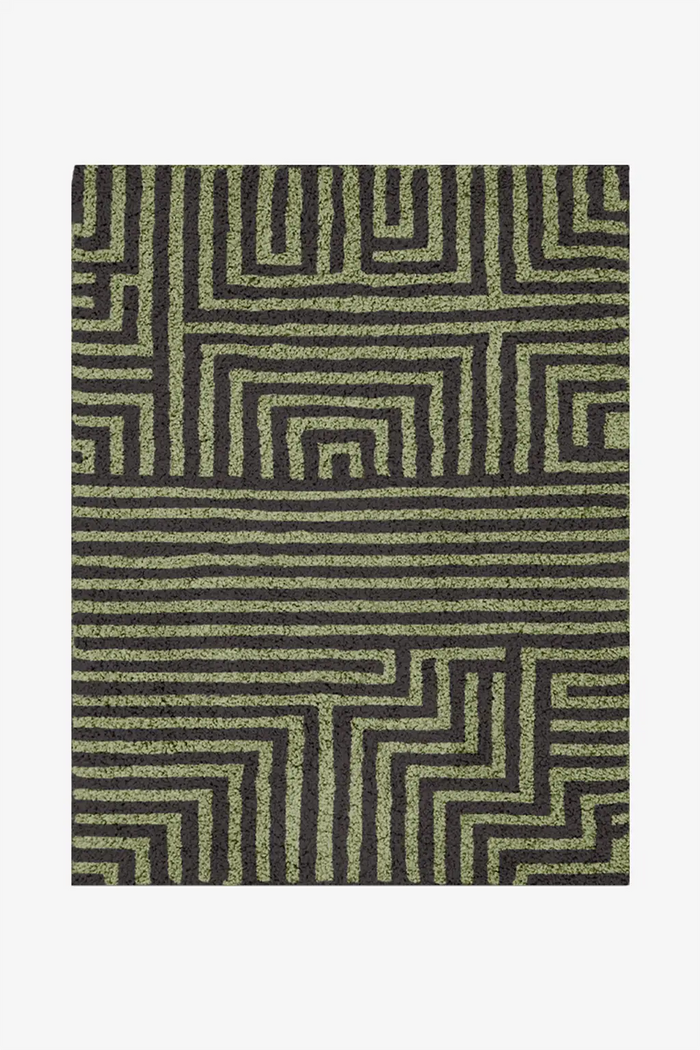 Customizable Maze Hand-Knotted Shag Wool Rug