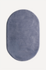 Dusty Blue Oval Hand-Tufted Wool Rug