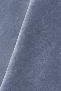 close up texture of a slate dusty blue wool rug hand-tufted soft pile
