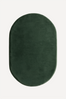 Forest Green Oval Hand-Tufted Wool Rug