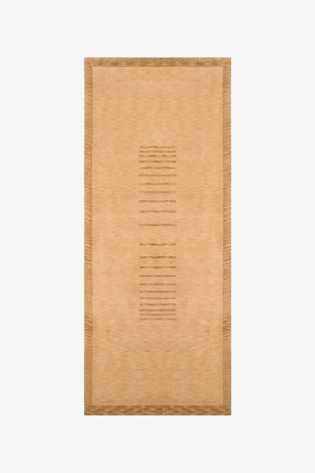 gold textured runner rug on a white background