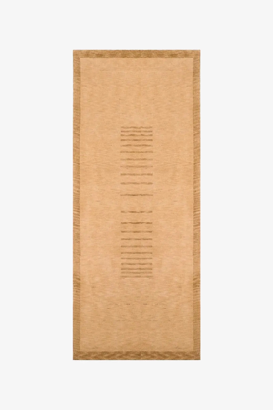 gold textured runner rug on a white background