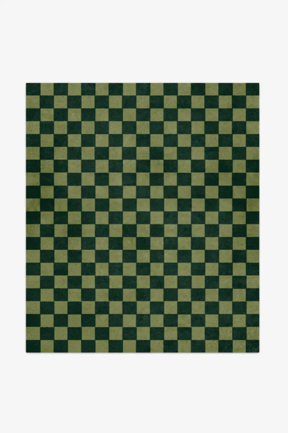 green checkered wool area rug