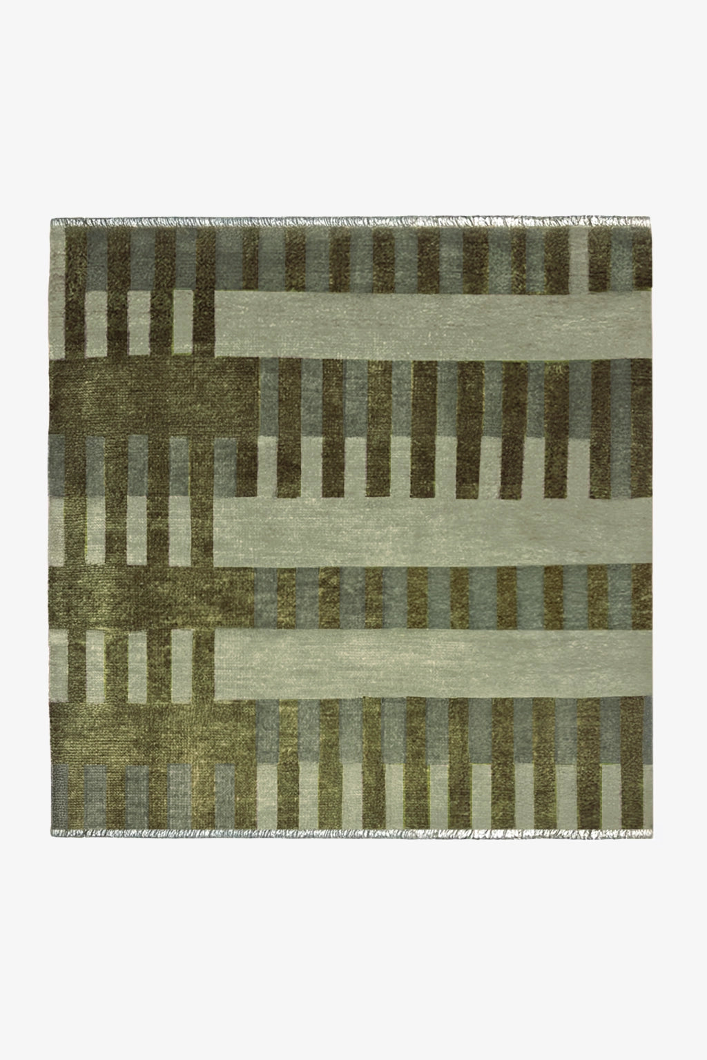 green striped square rug