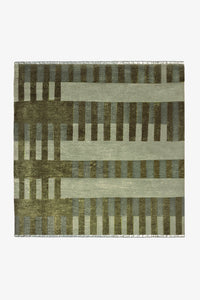 green striped square rug