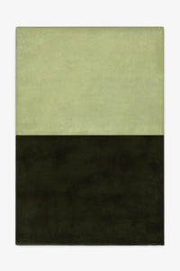 8x10 green rug in two tone design of olive and forest tufted wool for modern earthy interiors