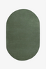 Solid Color Oval Hand Tufted New Zealand Wool Rug