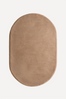 Light Brown Oval Hand-Tufted Wool Rug