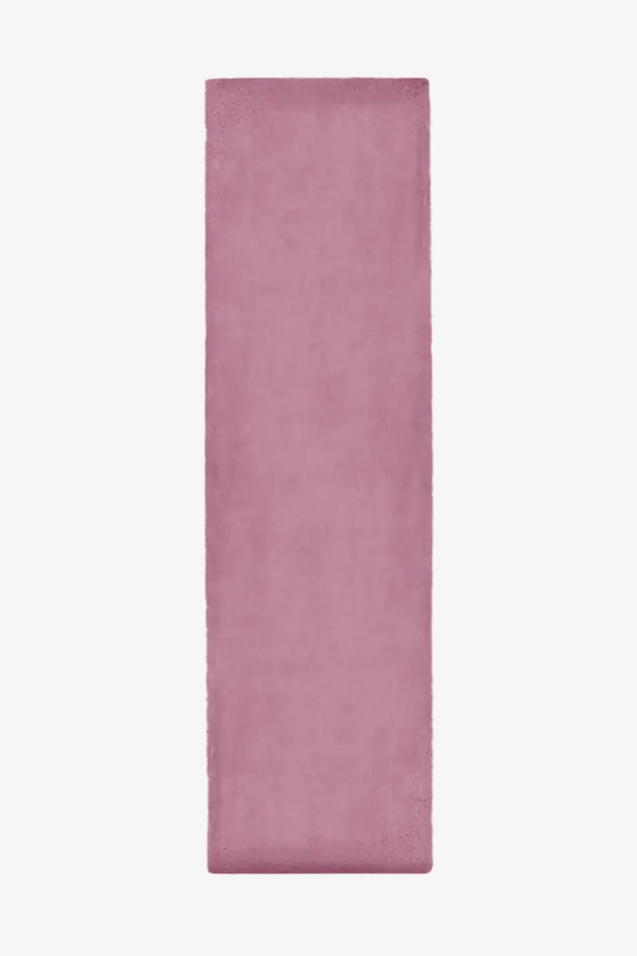 Muted mauve wool runner rug in 2x8 and 2.5x10 sizes, a soft accent for minimalist bedrooms, neutral nurseries, or warm organic modern hallways.