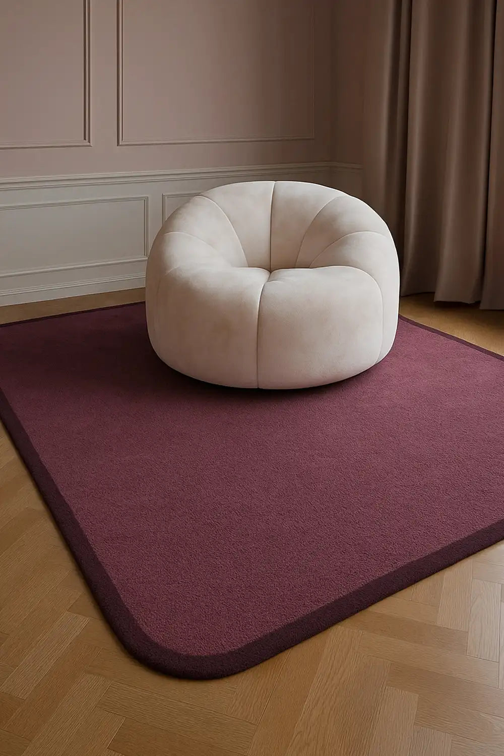 Contour Edge Square Hand Tufted Wool Rug