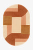 Neutral Mosaic Oval Hand-Tufted Wool Rug
