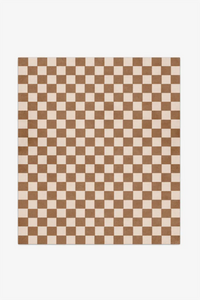 brown checkered wool area rug custom sizes