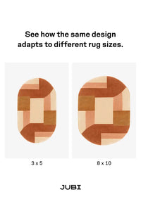 Neutral Mosaic Oval Hand-Tufted Wool Rug