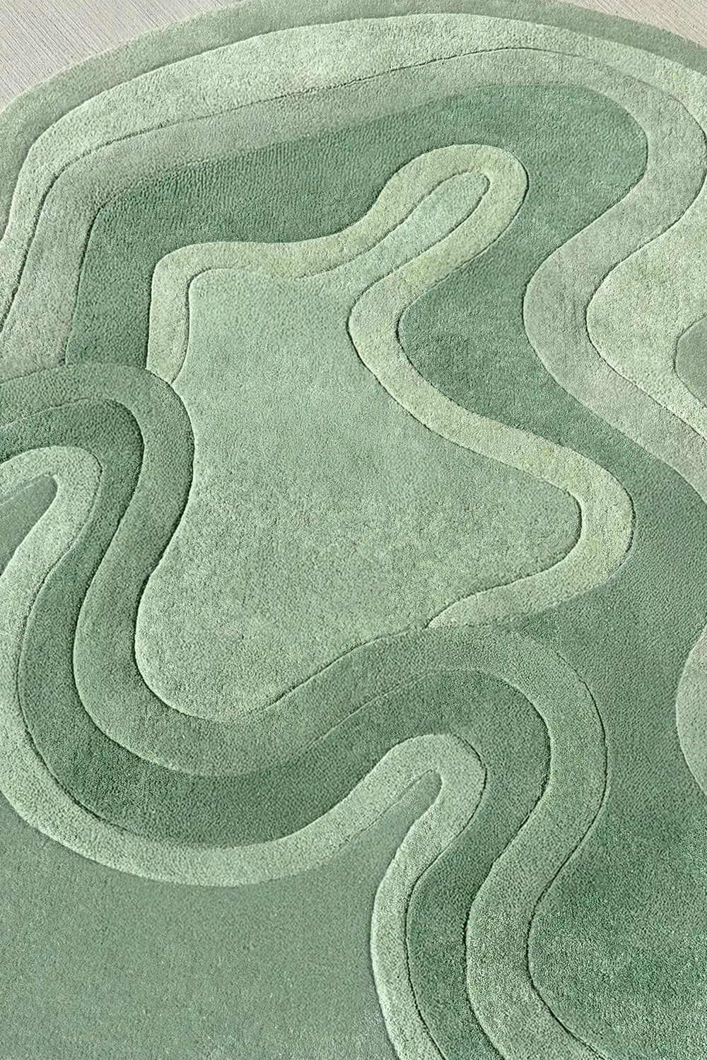 Rolling Tides Organic Shaped Hand Tufted Wool Rug