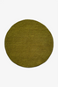 Olive Round Hand-Tufted Wool Rug