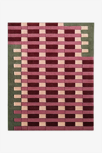 Checkered 8x10 area rug with a geometric pattern on a white background | 8x10